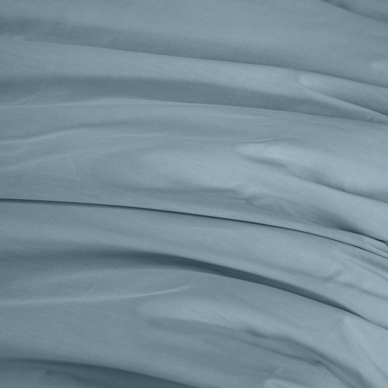 Parure housse de couette coton bleu fumé