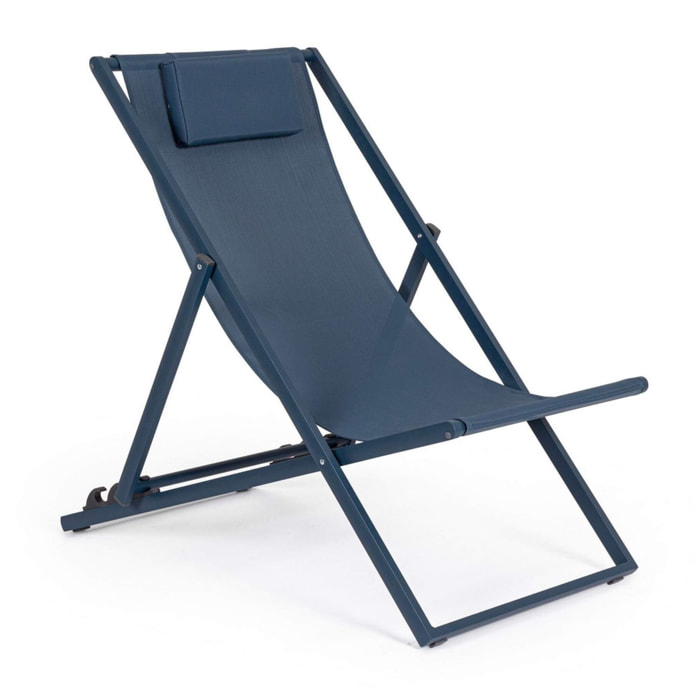 Set 4 sdraio da giardino TAYLOR in textilene e struttura in alluminio navy