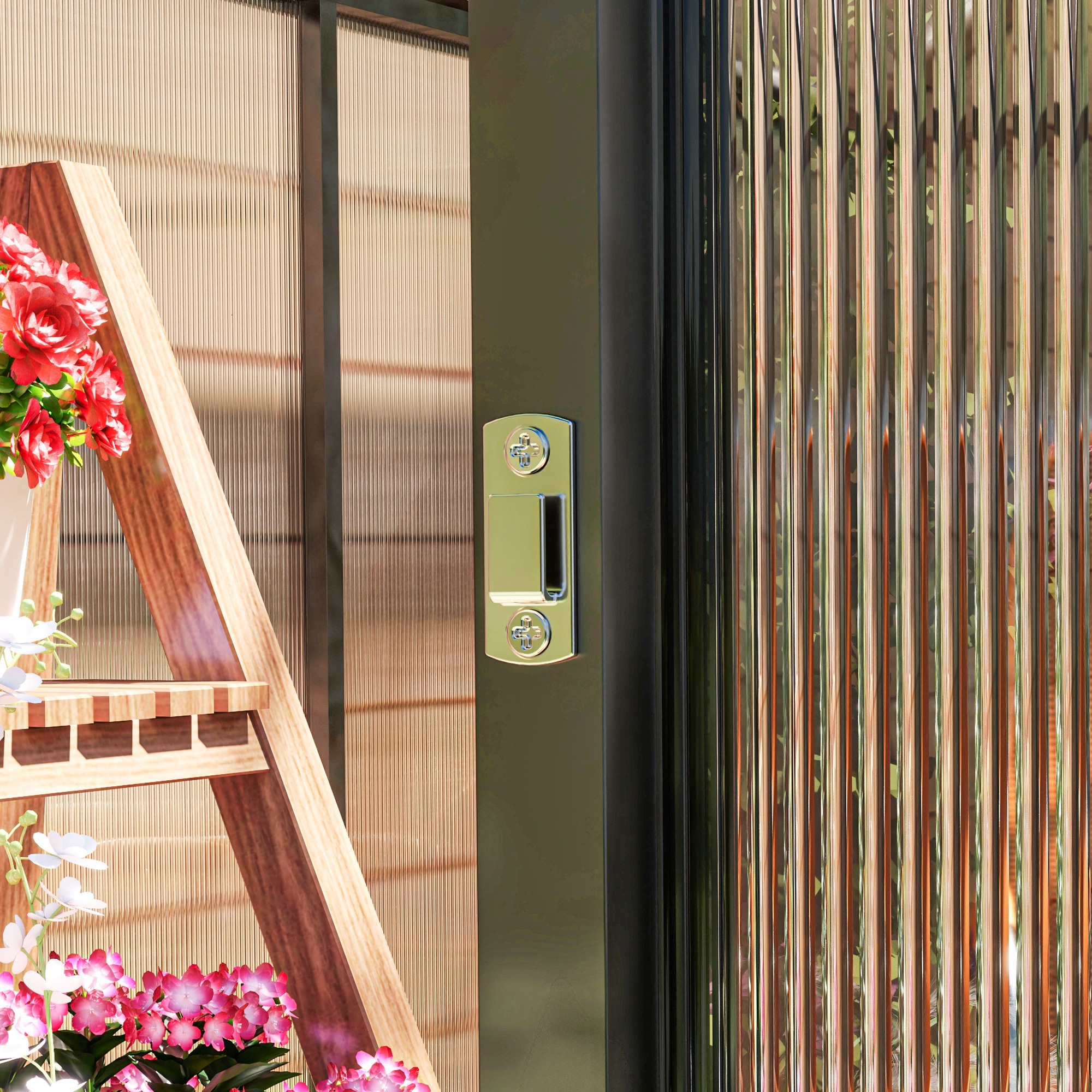 Serre de jardin alu polycarbonate 5,5 m² dim. 3,03x1,83x1,95m fondation lucarne porte loquet anthracite