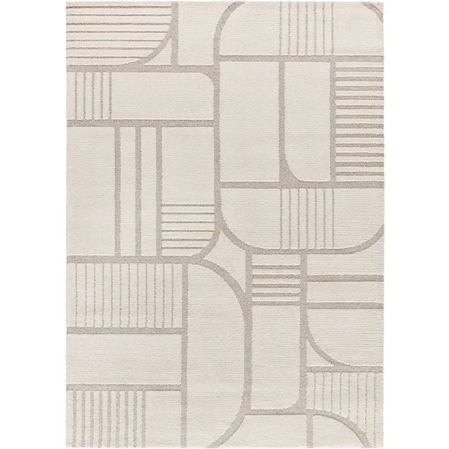 SNOWY Alfombra con relieve de estilo escandinavo en blanco, varias medidas disponibles.