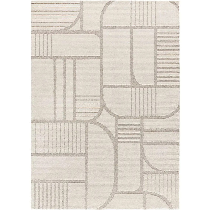 SNOWY Alfombra con relieve de estilo escandinavo en blanco, varias medidas disponibles.