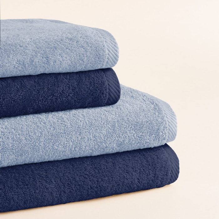 Set 2 toallas ducha + 2 toallas lavabo azafata-marino serenity
