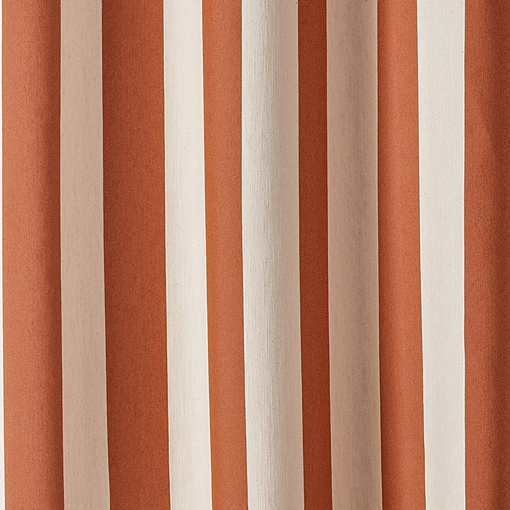 Rideau à rayures verticales en armure satin avec œillets - Rouge Orangé