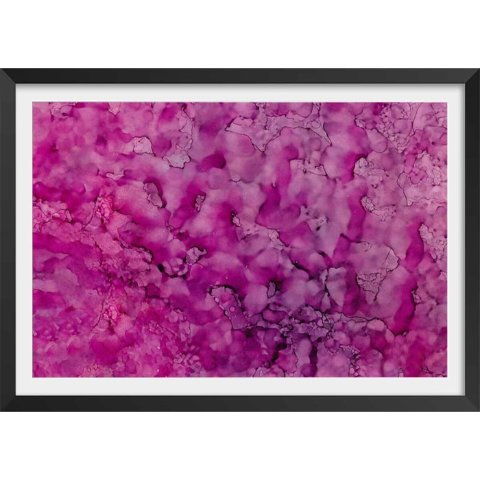 Poster fuchsia Affiche + cadre en bois - Noir