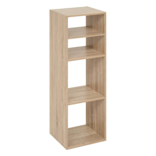 Étagère colonne 4 cases "Mix N' Modul" effet chêne naturel