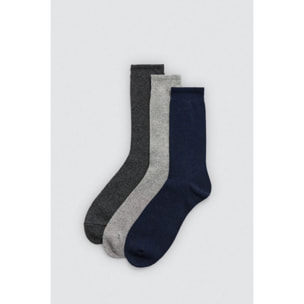 Confezione da 3 calzini basico in lana in colori neutri