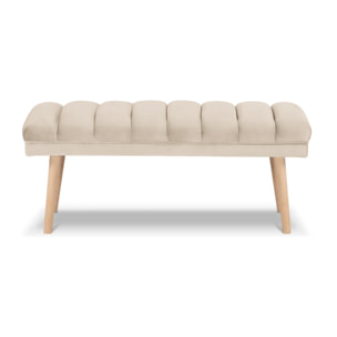 Banc "Frison" 2 places en velours beige