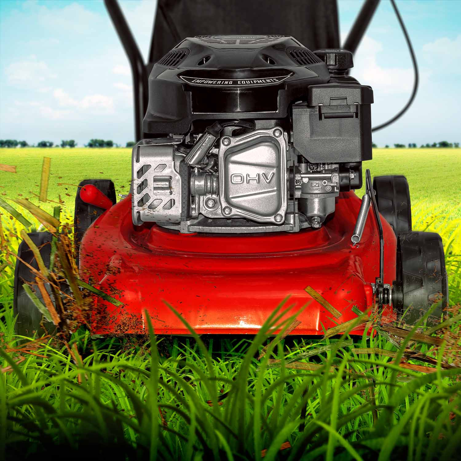 Tagliaerba a spinta motore a scoppio 132cc 1,9HP OHV 4 Tempi ampiezza di taglio di 400mm
