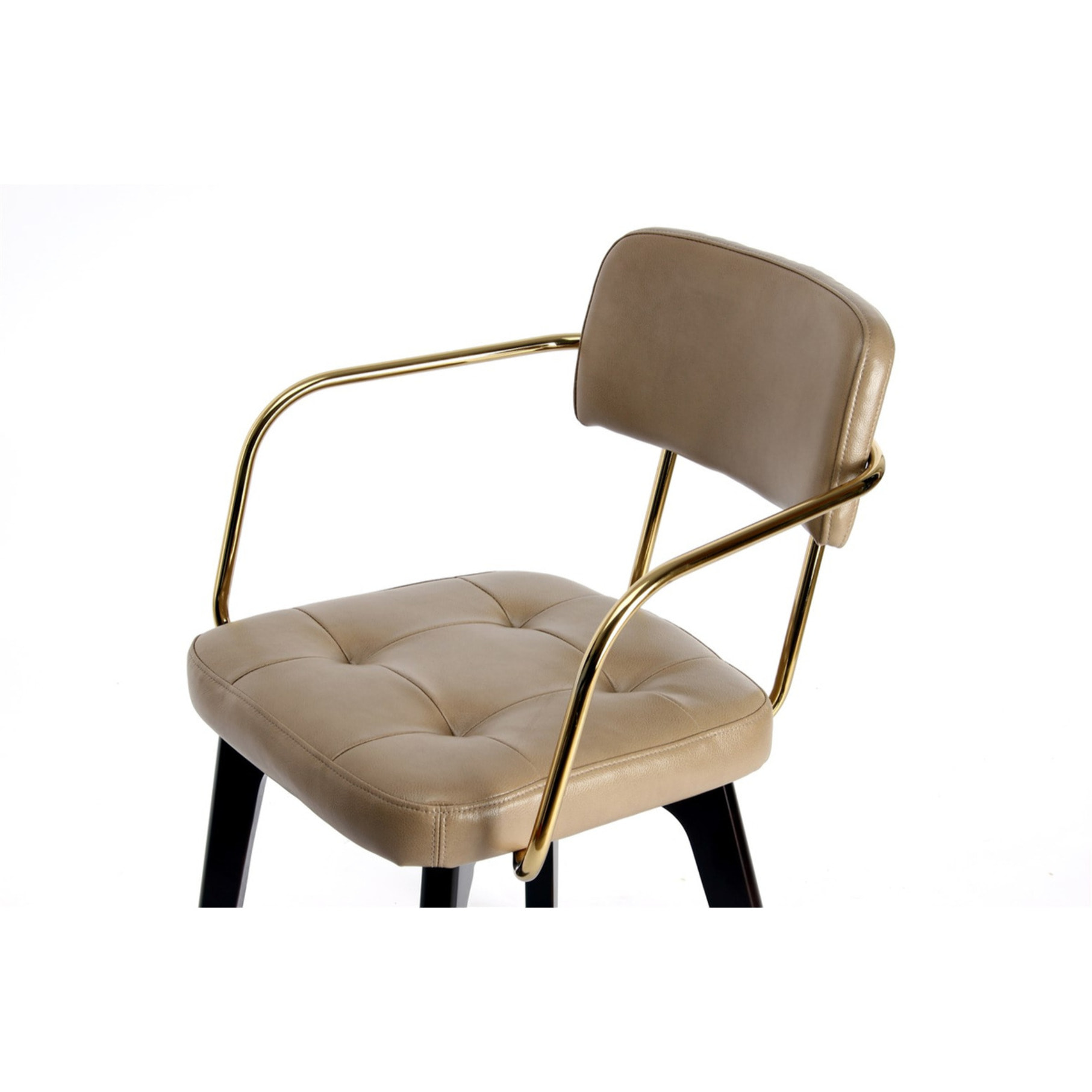 Sedia di design Manchester in ecopelle crema e oro