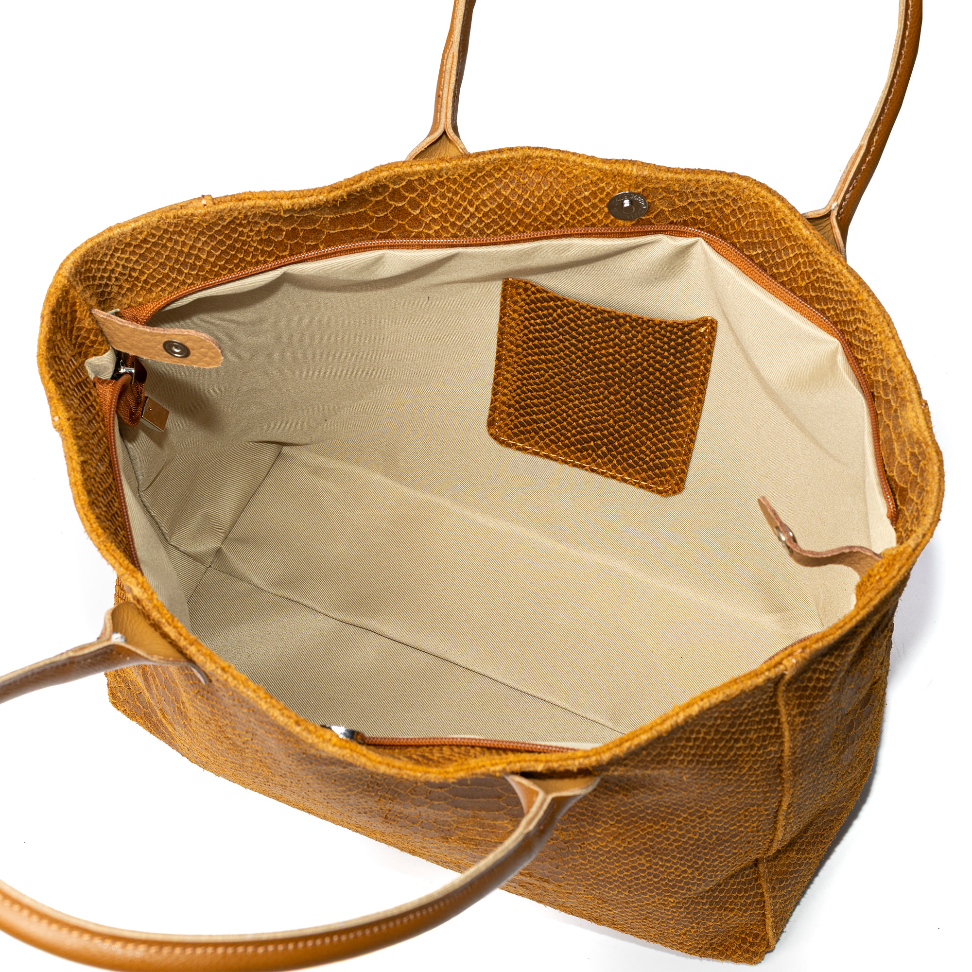 Avola bolso de hombro mujer. Piel auténtica Gamuza grabado serpiente.