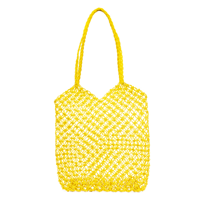 IRIA QUINTANA Borsa a Spalla da Donna Chieti. Tessuto Paglia 41x3x40 Cm. Colore giallo