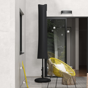 Funda para Sombrilla de Jardín Funda para Parasol Impermeable Tela Oxford 420D Cubierta de Parasol con Cremallera para Jardín Exterior 178x25/35 cm Negro