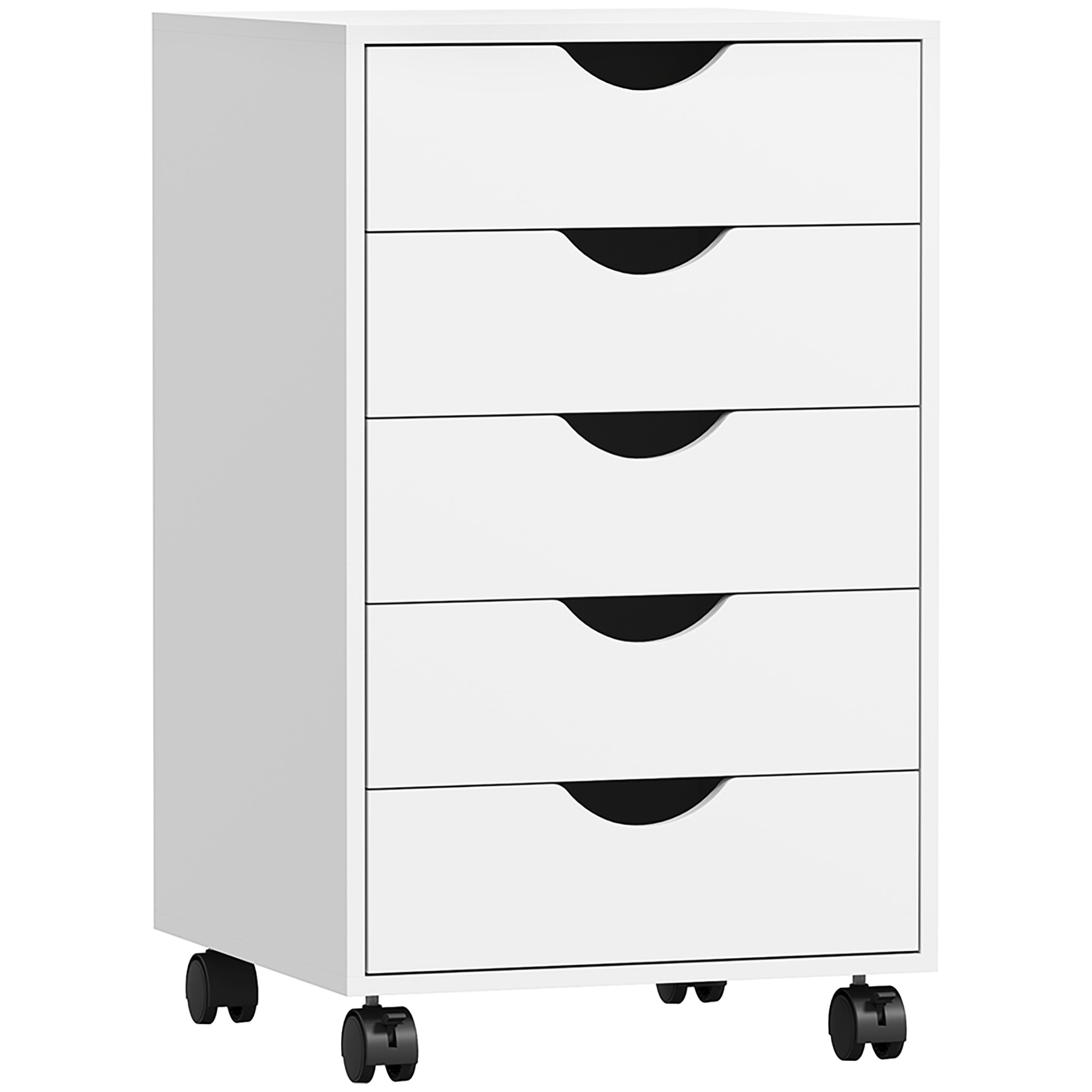 Caisson bureau 5 tiroirs mobile dim. 40x40x67cm blanc