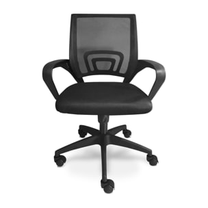 Lara - Sedia da ufficio ergonomica ad altezza regolabile con ruote girevoli - colore nero