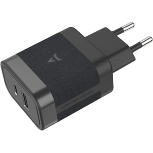 Chargeur + câble ADEQWAT 45W charge rapide USB-A/USB-C + Câble 1M