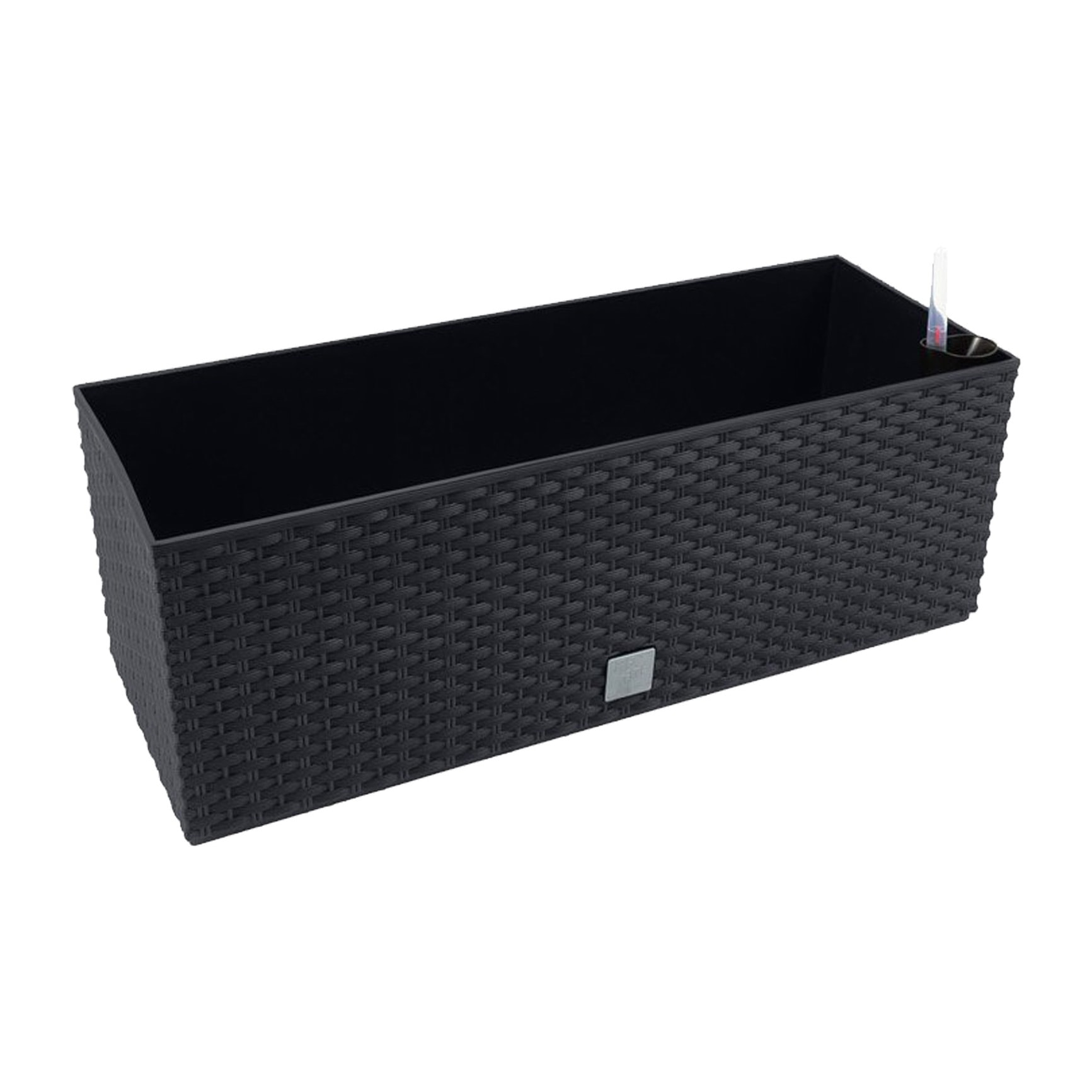 Juego macetas rato: macetero 64 litros y jardinera rectangular 17 litros color antracita