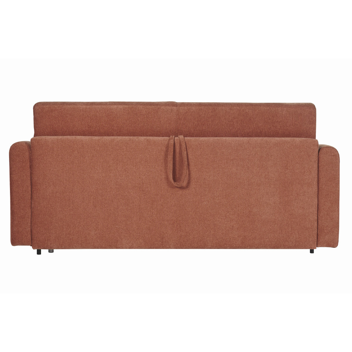 Canapé convertible 3 places en tissu effet velours terre brûlée avec matelas 13 cm LETTO
