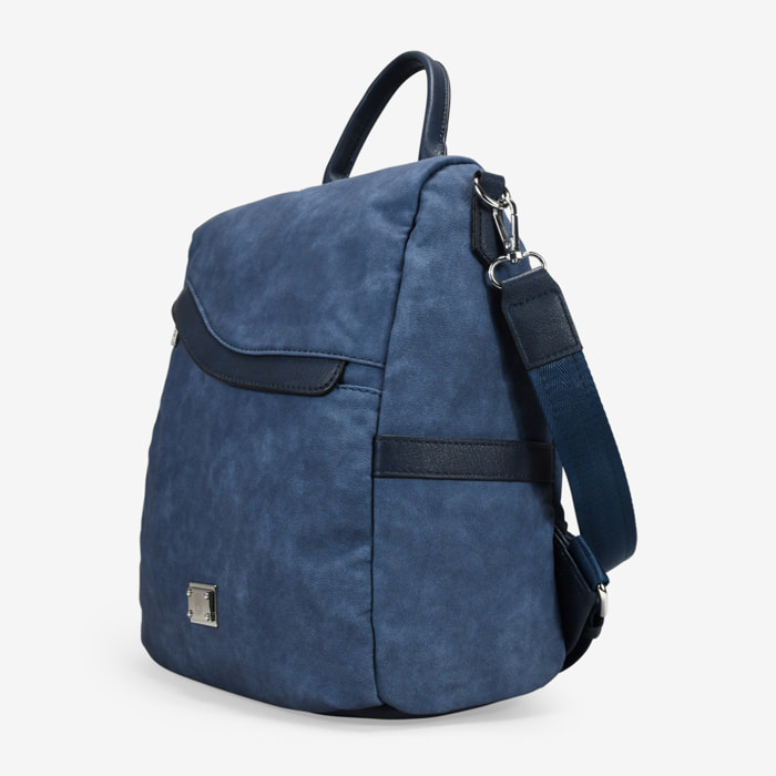 Mochila antirrobo azul con cremallera