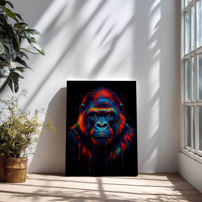 Tableau gorille couleurs intenses Toile imprimée