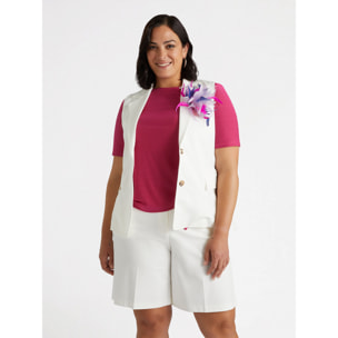 Fiorella Rubino - Chaleco con cinturón - Blanco