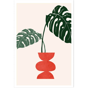 Affiche fleurs Deco vase monstera Affiche seule