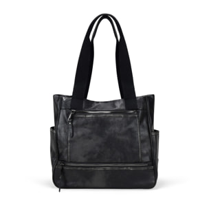 Bolso shopper negro con cremallera