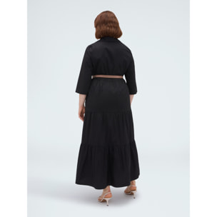 Fiorella Rubino - Vestido camisero Power en viscosa - Negro
