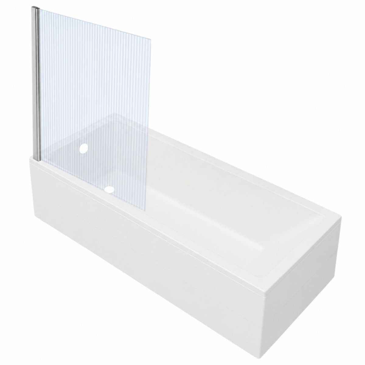 Baignoire rectangulaire Neon 170x75cm + Pare bain gauche AURYS Raywall chromé profilé gauche