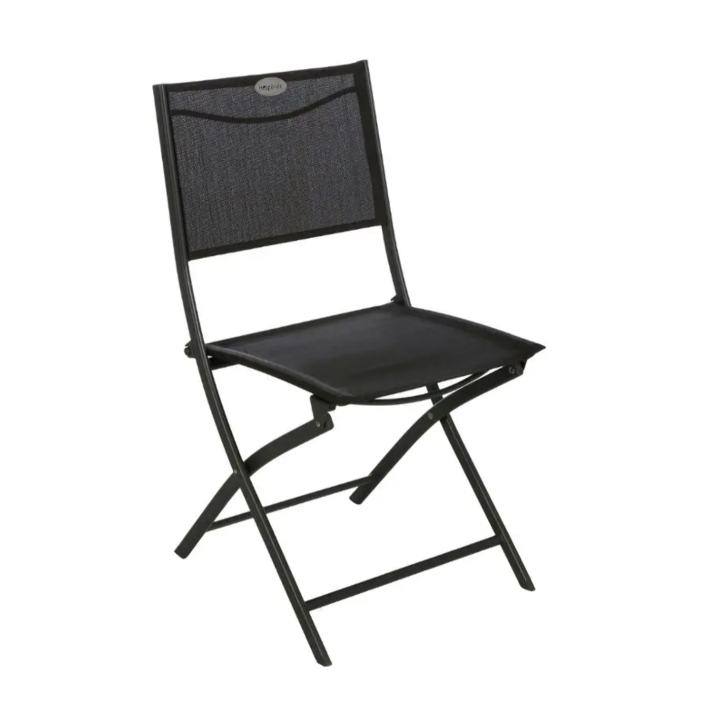 Lot de 4 chaises de jardin pliantes "Modula" anthracite & graphite acier traité époxy