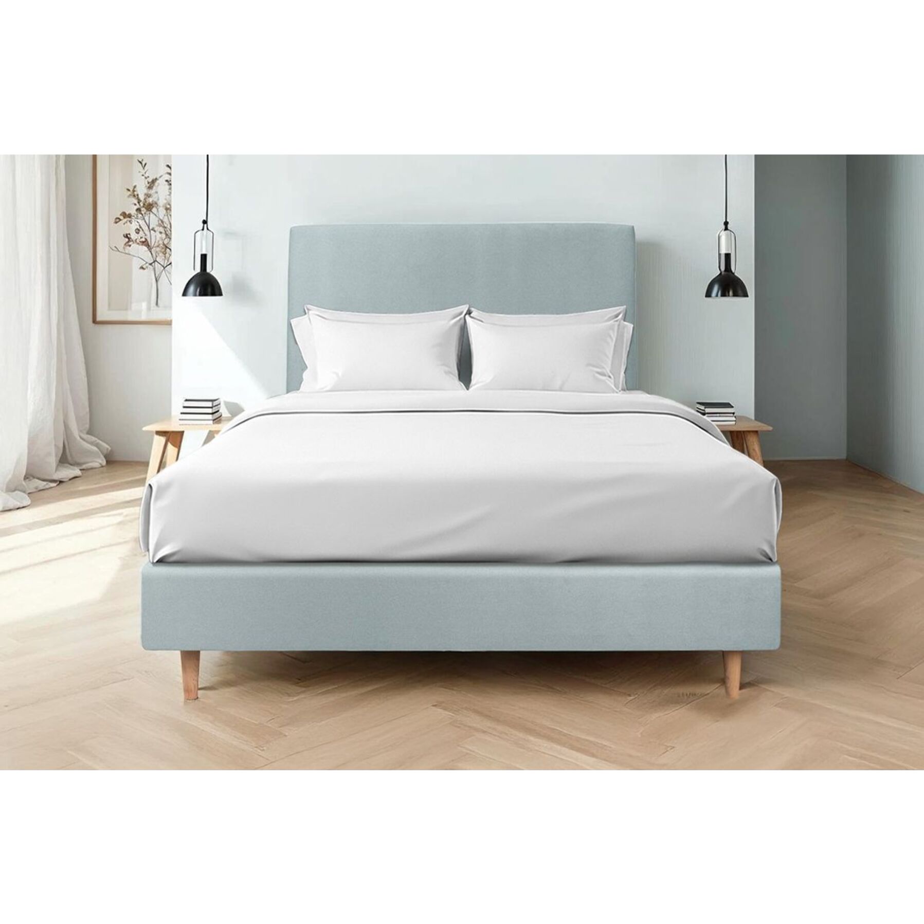 Sommier Tapissier Velours Ep20 - pieds bois