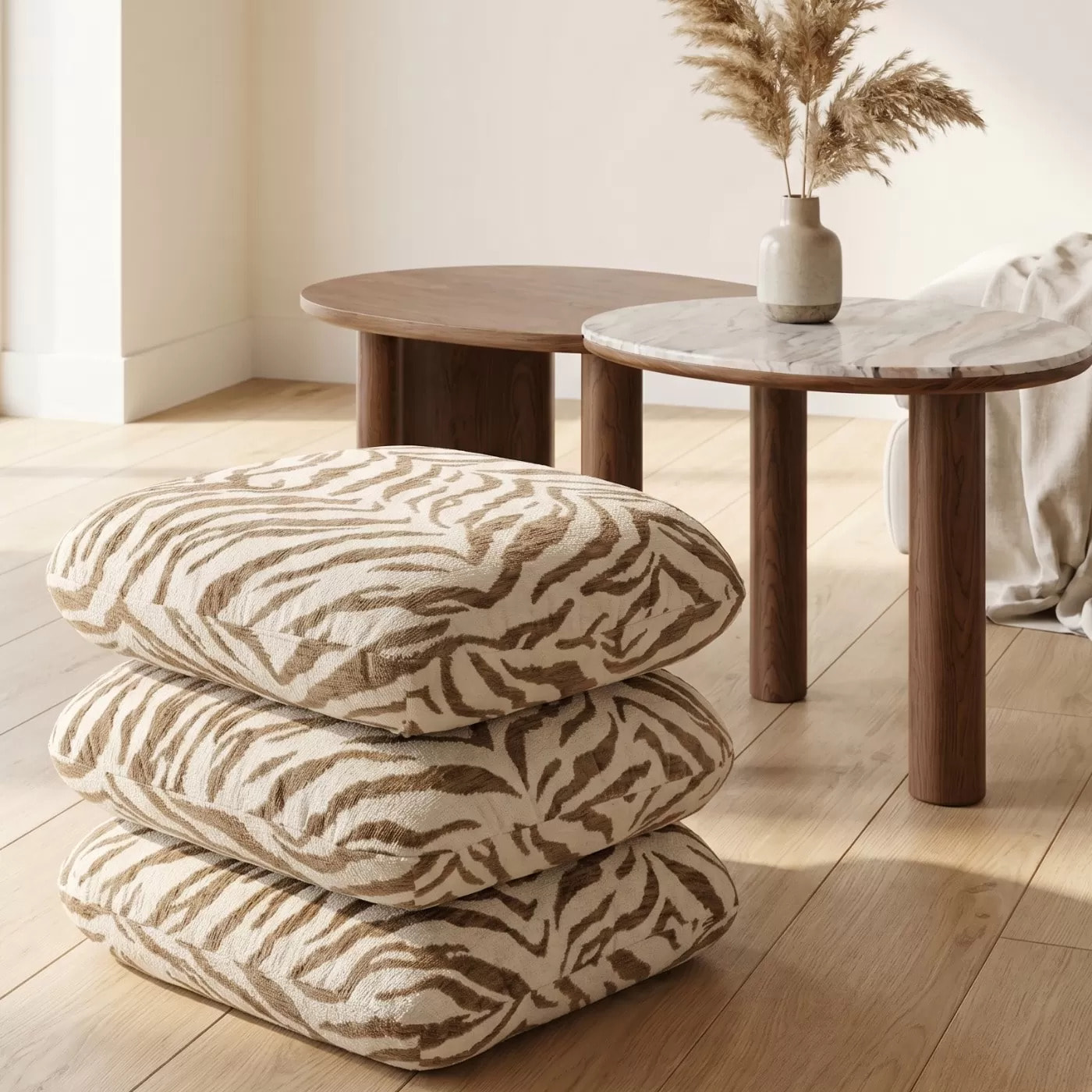Tabouret pivotant Pepino 45x45cm tigre marron Kare Design