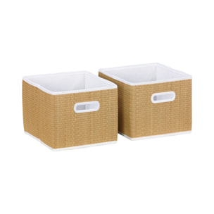 Meuble de rangement pour enfant avec 7 compartiments et 6 paniers en fibre végétale