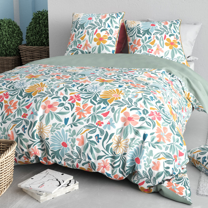 Parure housse de couette imprimé 100% coton - thelma