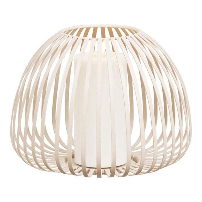 Lanterna Stoense in metallo beige a fasce ø25x20 cm