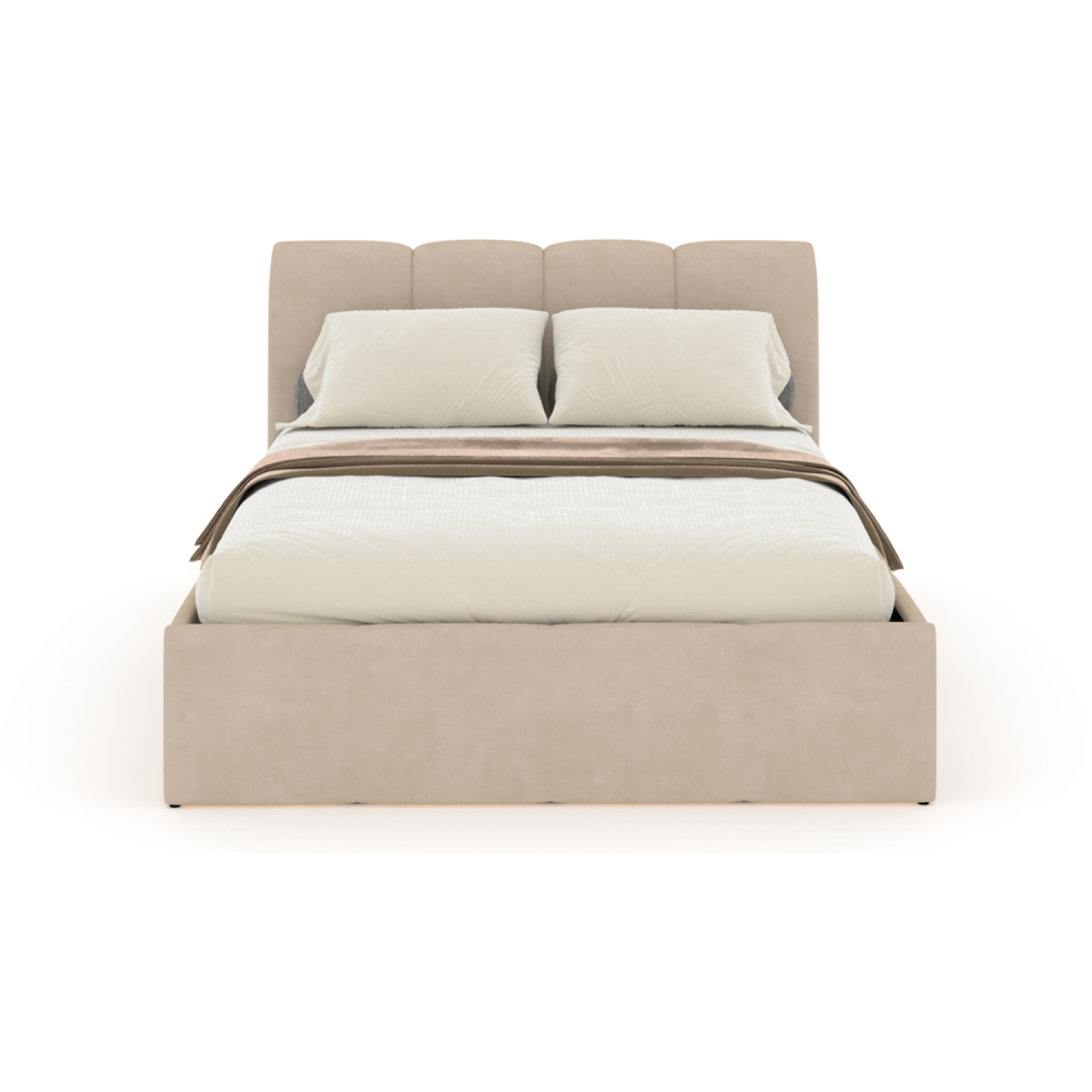 MOORE Lit nuage coffre 160x200cm velours beige