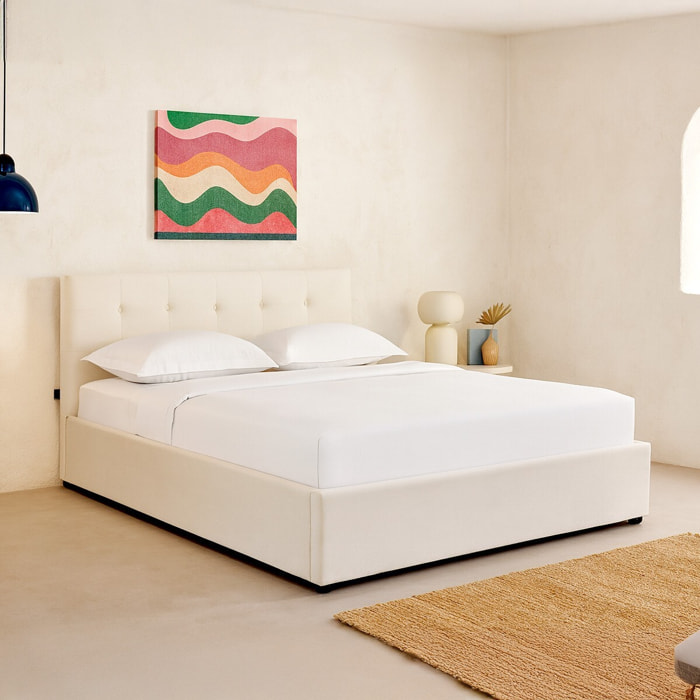 Lit coffre avec tête de lit en velours - TINA