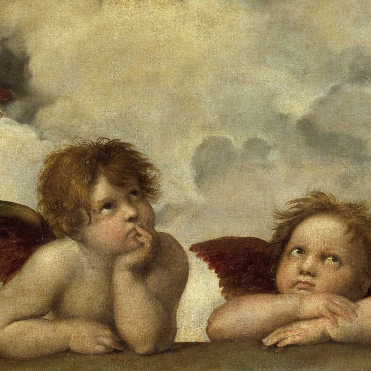 Poster Detail de la Chapelle Sixtine - Raphael Affiche + cadre en bois - Noir