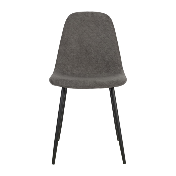 Set Da 4, Sedie New Lena Tessuto Cenere/Gambe Nere