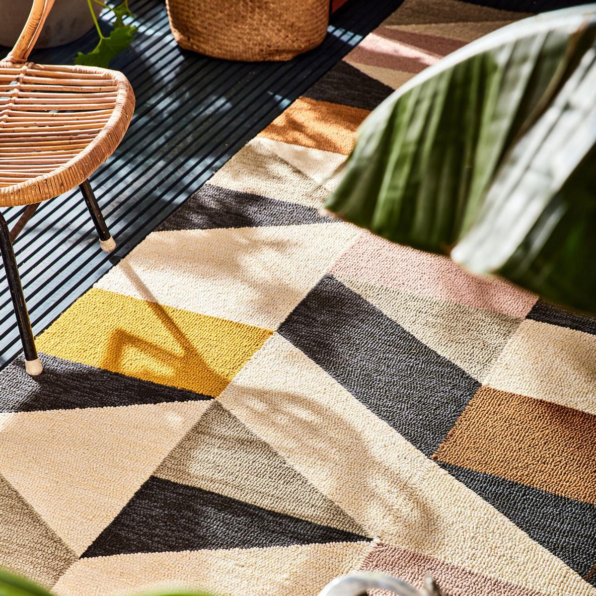 Tapis extérieur tissé kilim rectangle TARU