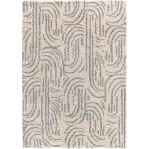 HELIA Alfombra shaggy de estilo escandinavo en beige y gris, varias medidas disponibles