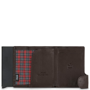 Cartera Tarjetero Hombre Billetera Piel Fina, Cómoda Y Ligera Para Tarjetas De Crédito. Carcasa Metálica Con Capacidad Para 7 Tarjetas Fundas Capa Protección Rfid