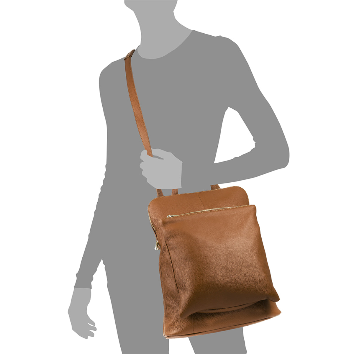 Eva Bolso mochila Mujer.Piel auténtica Dollaro