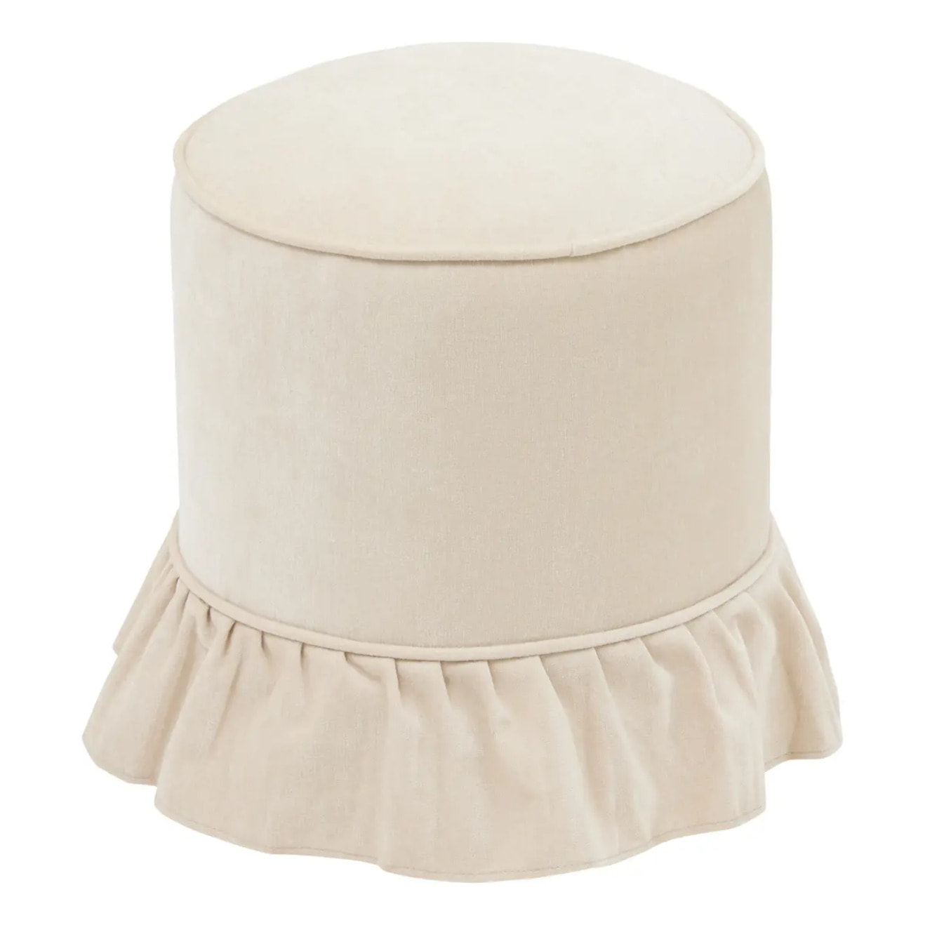 Pouf Fiora rond D.36cm ivoire