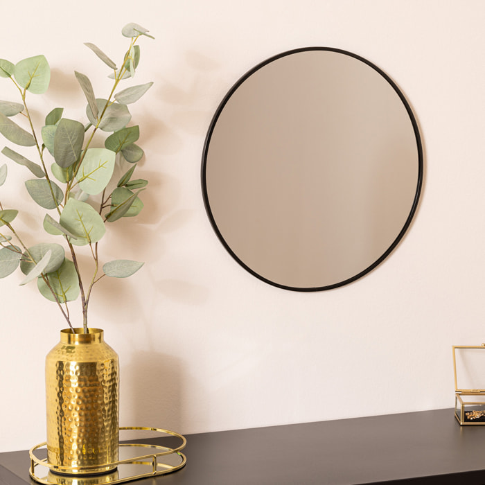 Miroir rond "Alice" D38cm noir
