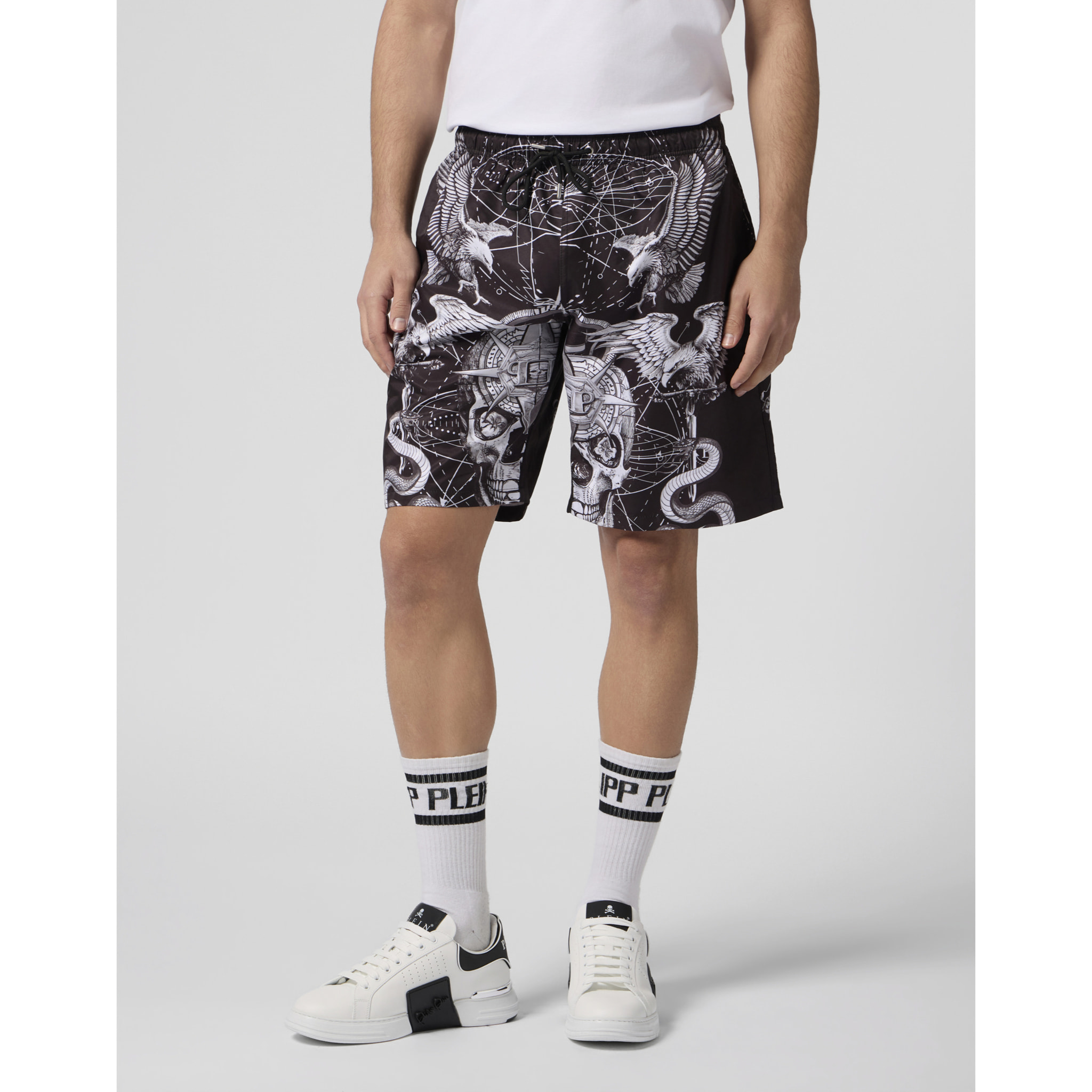 PHILIPP PLEIN Nylon Shorts Tattoo