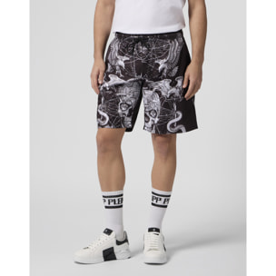 PHILIPP PLEIN Nylon Shorts Tattoo
