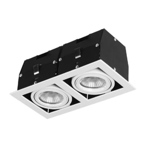 FORLIGHT Downlight Ip23 Cardan Double Gu10/G5,3 100W Blanco