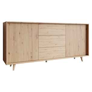 Diego - buffet - effet bois - 3 tiroirs et 2 portes - 180 cm - Bois