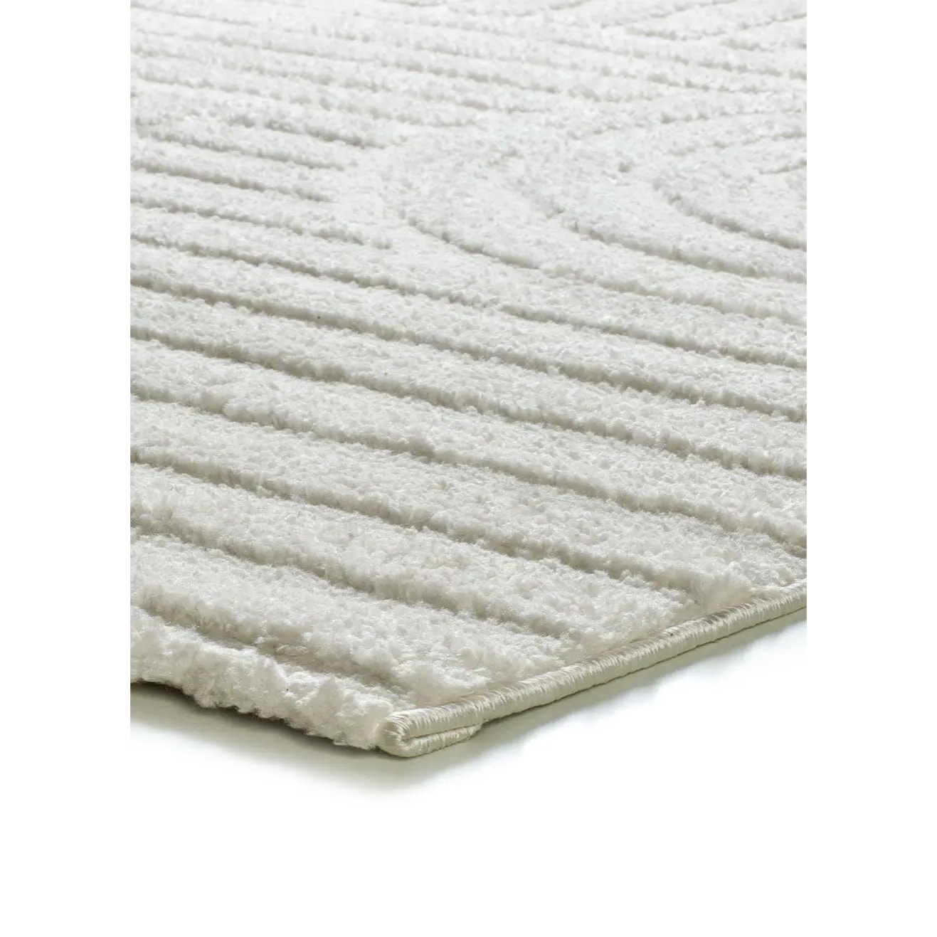 JUNO Alfombra geométrica con relieve blanco, varias medidas disponibles.