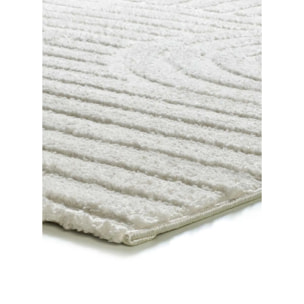 JUNO Alfombra geométrica con relieve blanco, varias medidas disponibles.